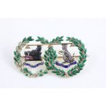 15ct Gold & Enamelled Sweetheart Brooch in the form of the Argyll and Sutherland Highlanders