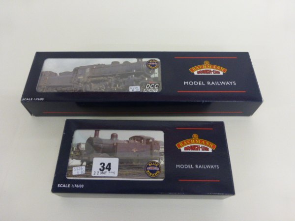 Two boxed Bachmann OO gauge 'Blue Riband' engines including 32-225 3F Jinty 47410 BR Black L/Crest