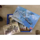 6 Boxed Plastic Kits Including Tarmiya M5A1 US Light Tank, US Jeep Willys MB and Italian AH-1W Super