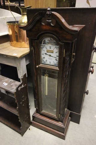 Miniature Wooden Cased Grandfather Clock