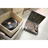 Vintage HMV Gramophone together with a quantity of 78's