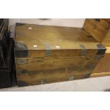 Late Victorian Pine Trunk with Double Locks