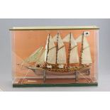 Cased Scratch Built Sailing Ship 'J S Elcano' 1:25 scale