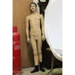 Full Size Male Mannequin with Moustache wearing socks