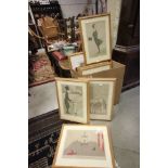 Quantity of Framed Prints, Engravings plus John Galsworthy and Humorous Prints