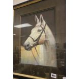 Framed Oil Painting Equine Portrait Study of a Grey Horse