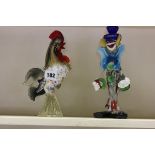 Murano Glass Clown and Cockerel