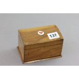 Mahogany Playing Card Box with Heart Enamel Plaque