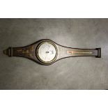 Mahogany and Marquetry Inlaid Barometer / Thermometer