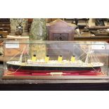 Cased Scratch Built Model of the Ocean Liner  R M S Titanic