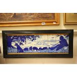 Framed Tiled Picture of Shepherd with his flock
