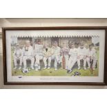 Framed and Glazed Print - Village Cricket, Nine Gentlemen Waiting