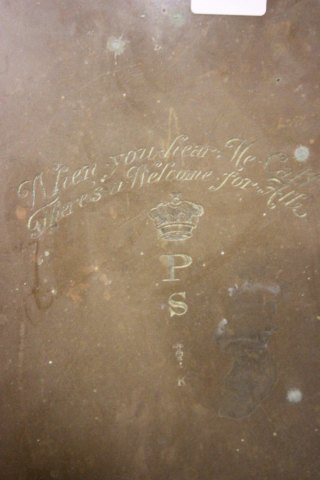 Copper Gong engraved 'Where you hear me call, there's welcome for all' - Image 2 of 2