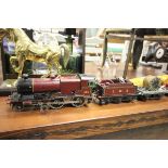 Hornby 'O' Gauge  including- Clockwork 4-4-0 LMS No. 1185 Locomotive with Tender in Maroon