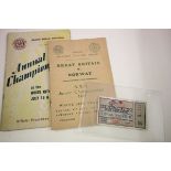 Vintage British Athletics Collectables - An original ticket for the British/American meeting in