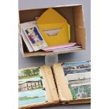 Postcard album with a quantity of world postcards and ten envelopes with b/w & colour postcards