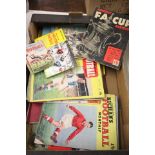 Mixed box of vintage football ephemera including 1953 FA Cup Annual, early Charles Buchan's etc