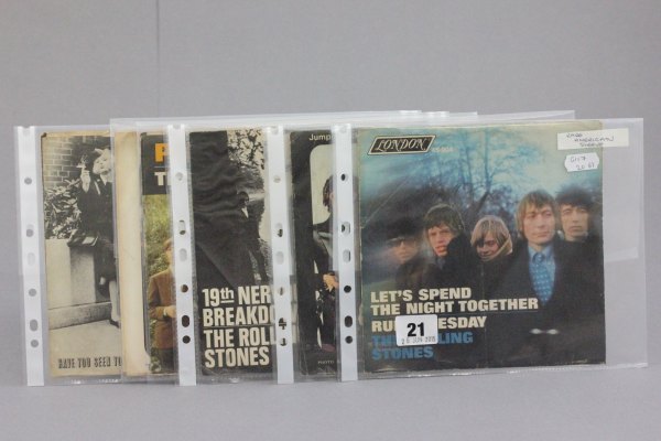 Rolling Stones Vinyl - Six US London label sleeves (no vinyl) to include Jumping Jack Flash, 19th