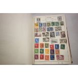 Monaleaf Stamp album with a quantity of world used stamps hinged plus a brown envelope with