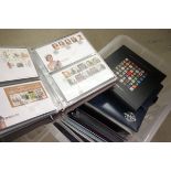 Quantity of FDI Covers GB & Yearbooks, 2 albums of world stamps used and hinged