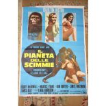 Film Poster - Large original Spanish Planet of the Apes poster 54" x 38" approx (folded, a few small