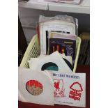 Vinyl - Basket of 45's plus a quantity of vintage theatre brochures