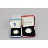 2 Boxed silver proof coins including £2 and £1