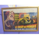 Film Poster - Framed & Glazed Diana Dors Le Coupe De Minuit poster made in Belgium 22"x15" approx