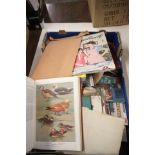 Mixed box of vintage ephemera including books, booklets, magazines etc relating to railways, animals