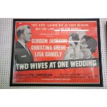 Film Poster - Framed & Glazed UK Quad Two Wives At One Wedding starring Gordon Jackson (folded, vg)