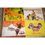 Film Posters - Four UK Quad posters including The Buttercup Chain (repair to top corner), Fiddler On