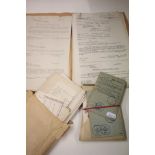 Group of ephemera mainly relating to WWI including Soldiers Pay Book x3, City of Bath Peace