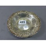 Silver Pierced Edge Bon Bon Dish, Birmingham 1906