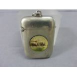 Silver Plated Vesta Case with Hunting Scene Panel