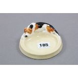 Royal Worcester Dish with Hound, modelled by Doris Lindner Puce, marked to base 2872/2