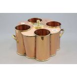 Copper and Brass Four Section Bottle Holder