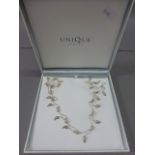 Silver Necklace in the form of Leaves (new in presentation box)