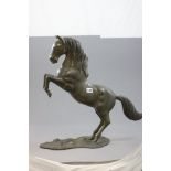 Large Brass Model of a Rearing Stallion