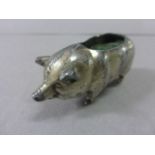 Vintage Silver Plated Pig Pin Cushion