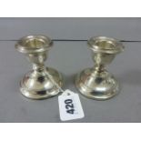 Pair of Silver Hallmarked Desk Candlesticks