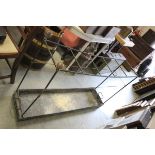 19th century Iron Five Section Umbrella Stick / Stand with Copper Finals and Lead Tray