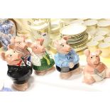 Set of Five Wade Natwest Pig Moneyboxes, Daddy throguh to Baby