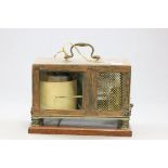 Early 20th century Copper Plated Cased Thermo Barograph with Hinged Lid