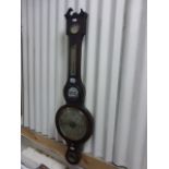 19th century Mahogany Banjo Barometer, Sewells Sons London