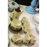 Carltonware Coffee Set comprising Six Cups and Saucers, Sugar Bowl, Milk Jug, Coffee Pot