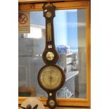 19th century Mahogany Cased Wheel Barometer with Thermometer made by J Pini, 13 Baldwins Garden,