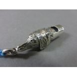 Silver Dog Shaped Whistle