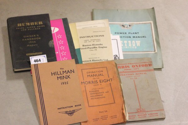 Collection of Motor and Plant Handbooks including MG1100, Singer Sports, Hillman Minx 1935, The