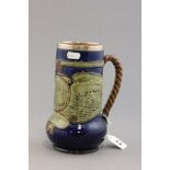 Royal Doulton Stoneware 'Lord Nelson' Tankard with Silver Rim 'England expects every man to do his