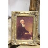 Victorian Style Picture on Porcelain of a Gentleman in Gilt Frame